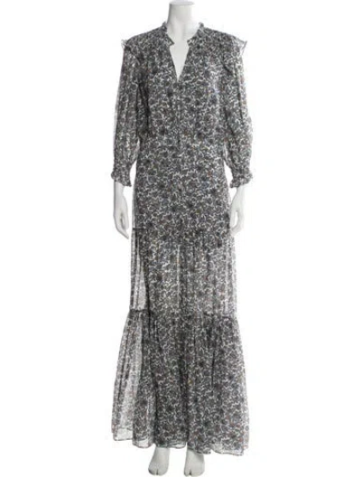 Pre-owned Veronica Beard Silk Long Dress In White