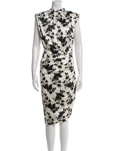 Pre-owned Veronica Beard Silk Long Dress In White