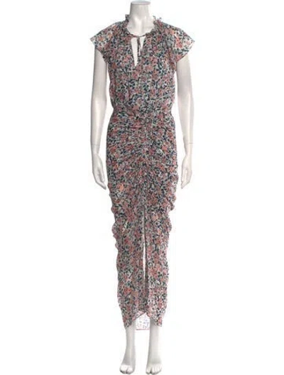 Pre-owned Veronica Beard Silk Long Dress In White