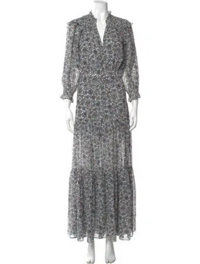 Pre-owned Veronica Beard Silk Long Dress In White