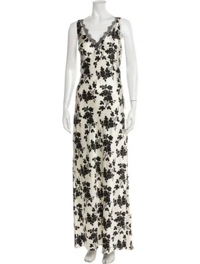 Pre-owned Veronica Beard Silk Long Dress In White