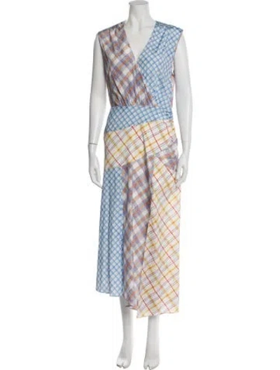 Pre-owned Veronica Beard Silk Long Dress In White