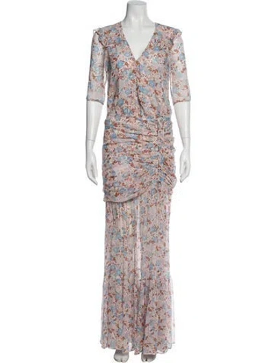 Pre-owned Veronica Beard Silk Long Dress In White
