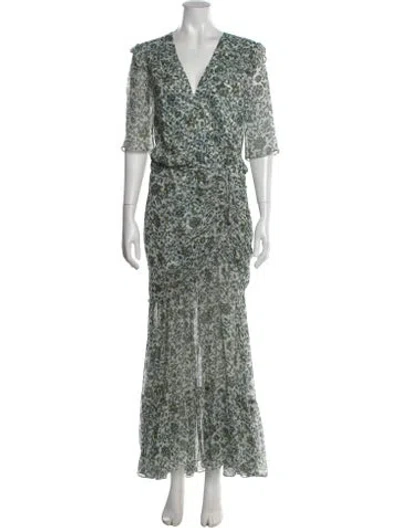 Pre-owned Veronica Beard Silk Long Dress In White