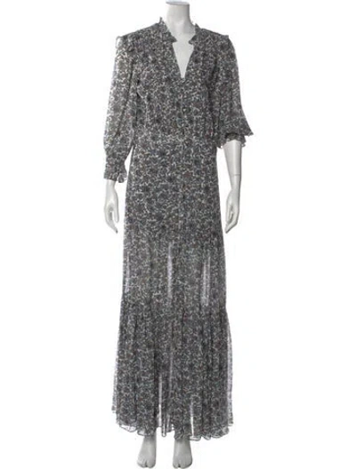 Pre-owned Veronica Beard Silk Long Dress In White
