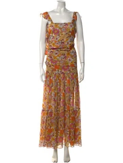 Pre-owned Veronica Beard Silk Long Dress In White