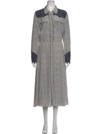 Pre-owned Veronica Beard Silk Long Dress In White