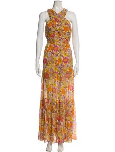 Pre-owned Veronica Beard Silk Long Dress In Yellow
