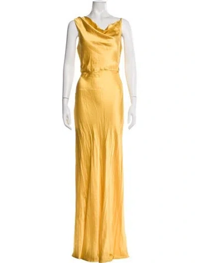 Pre-owned Veronica Beard Silk Long Dress In Yellow