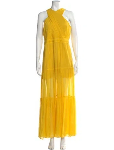 Pre-owned Veronica Beard Silk Long Dress In Yellow