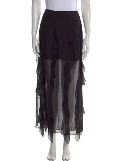 Pre-owned Veronica Beard Silk Long Skirt In Black