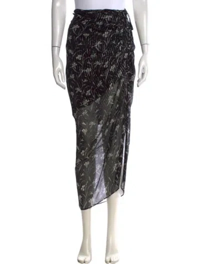 Pre-owned Veronica Beard Silk Long Skirt In Black