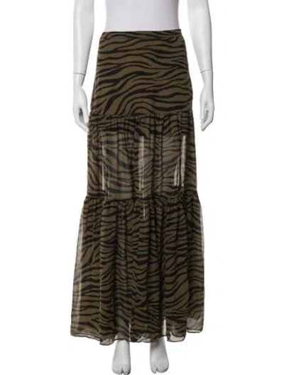 Pre-owned Veronica Beard Silk Long Skirt In Black