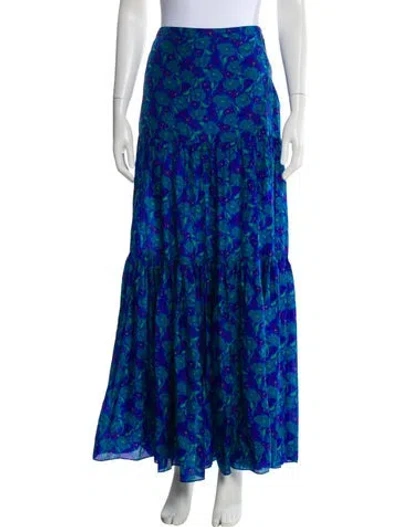 Pre-owned Veronica Beard Silk Long Skirt In Blue