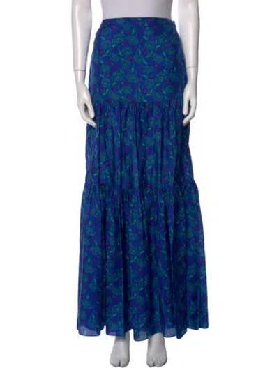 Pre-owned Veronica Beard Silk Long Skirt In Blue