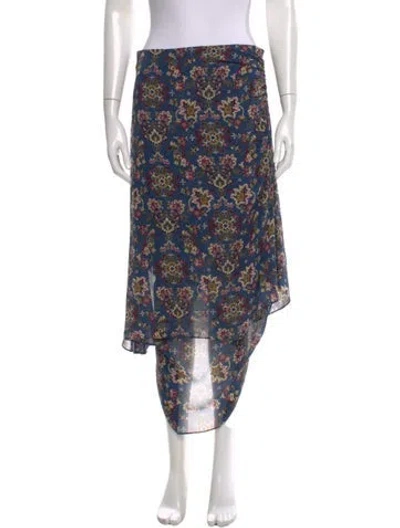 Pre-owned Veronica Beard Silk Long Skirt In Blue