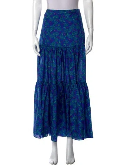 Pre-owned Veronica Beard Silk Long Skirt In Blue