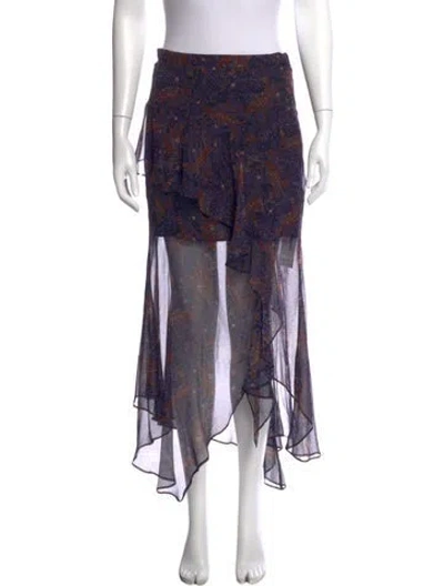 Pre-owned Veronica Beard Silk Long Skirt In Blue
