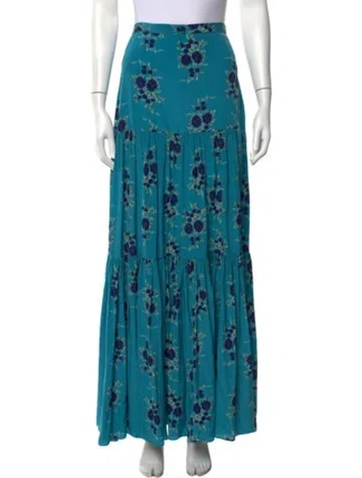 Pre-owned Veronica Beard Silk Long Skirt In Blue