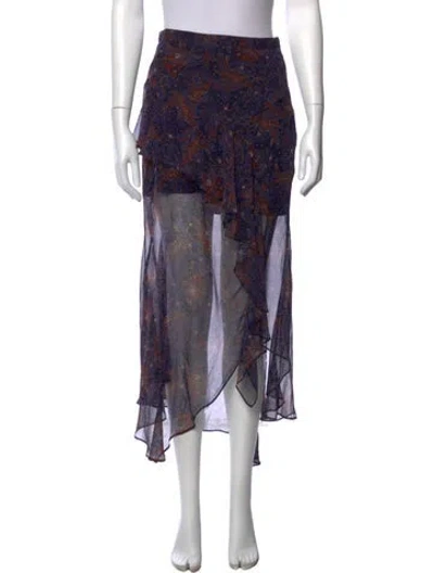 Pre-owned Veronica Beard Silk Long Skirt In Blue