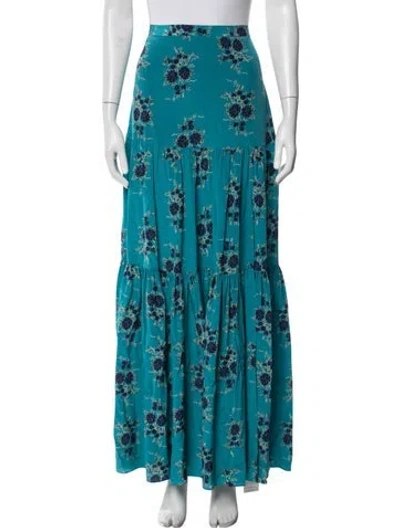 Pre-owned Veronica Beard Silk Long Skirt In Blue