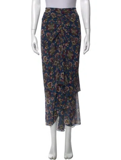 Pre-owned Veronica Beard Silk Long Skirt In Blue