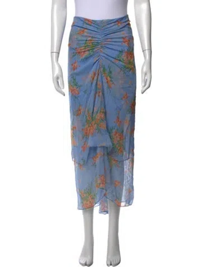 Pre-owned Veronica Beard Silk Long Skirt In Blue