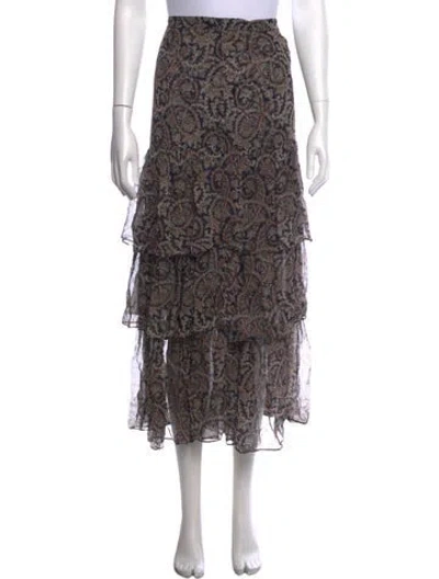 Pre-owned Veronica Beard Silk Long Skirt In Blue