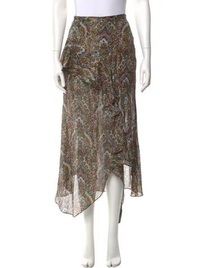 Pre-owned Veronica Beard Silk Long Skirt In Brown