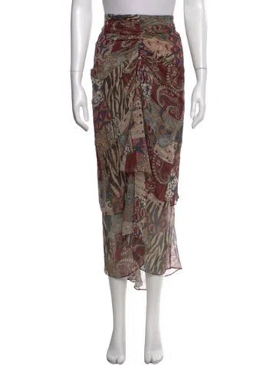 Pre-owned Veronica Beard Silk Long Skirt In Brown