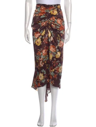 Pre-owned Veronica Beard Silk Long Skirt In Brown
