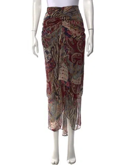 Pre-owned Veronica Beard Silk Long Skirt In Brown