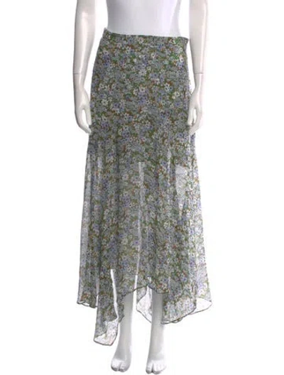 Pre-owned Veronica Beard Silk Long Skirt In Green