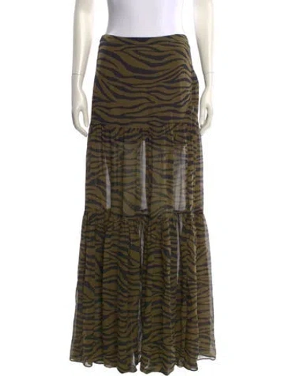Pre-owned Veronica Beard Silk Long Skirt In Green