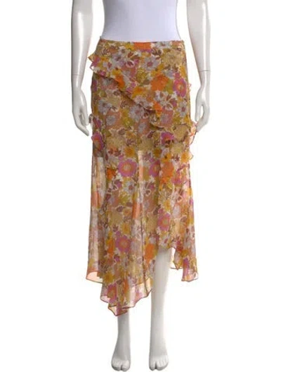 Pre-owned Veronica Beard Silk Long Skirt In Green