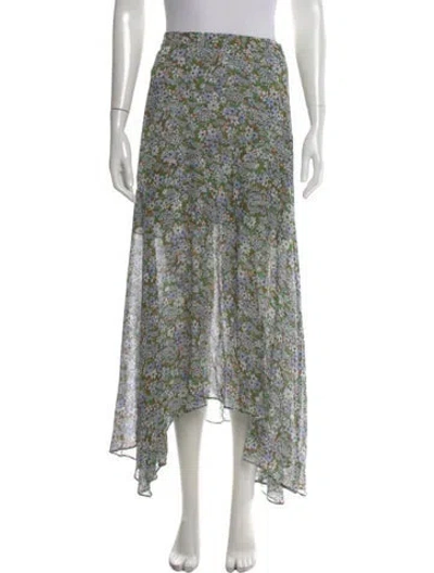 Pre-owned Veronica Beard Silk Long Skirt In Green