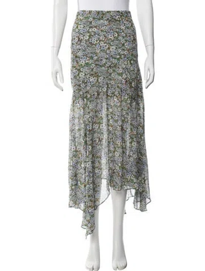 Pre-owned Veronica Beard Silk Long Skirt In Green