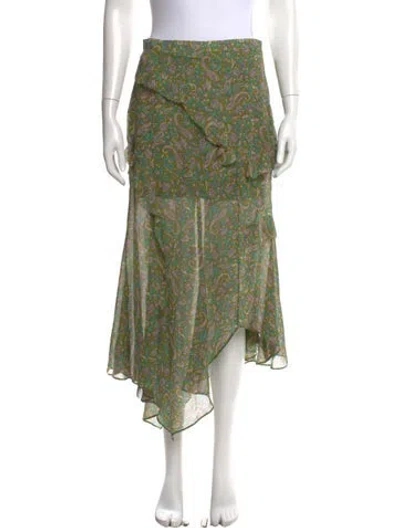 Pre-owned Veronica Beard Silk Long Skirt In Green