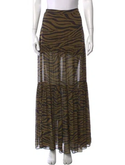 Pre-owned Veronica Beard Silk Long Skirt In Green