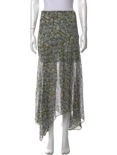 Pre-owned Veronica Beard Silk Long Skirt In Green