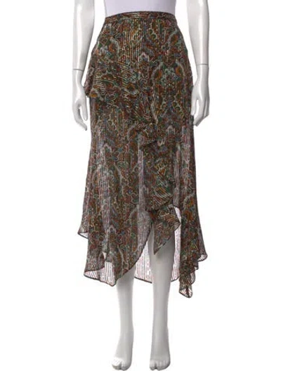 Pre-owned Veronica Beard Silk Long Skirt In Green