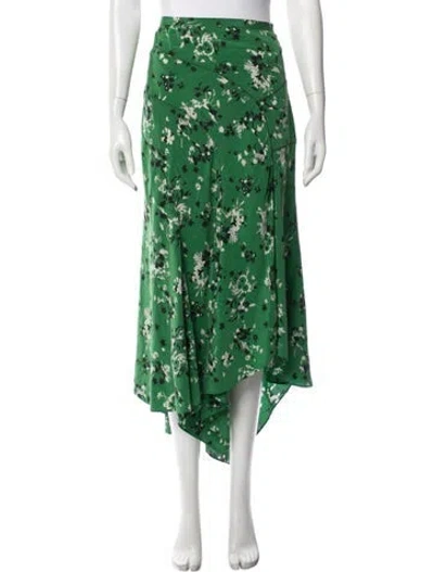 Pre-owned Veronica Beard Silk Long Skirt In Green
