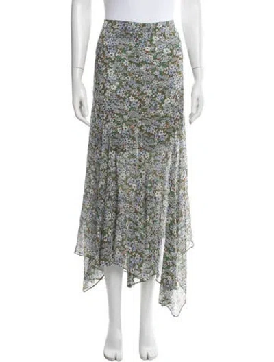 Pre-owned Veronica Beard Silk Long Skirt In Green