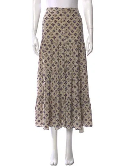 Pre-owned Veronica Beard Silk Long Skirt In Neutral