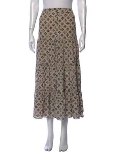 Pre-owned Veronica Beard Silk Long Skirt In Neutral