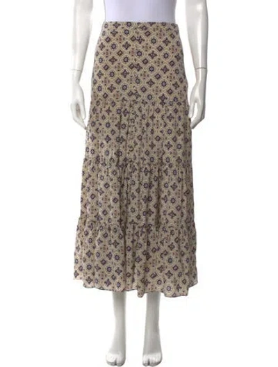 Pre-owned Veronica Beard Silk Long Skirt In Neutrals