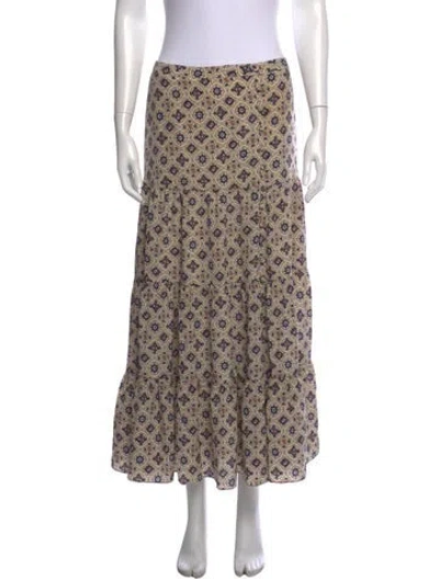 Pre-owned Veronica Beard Silk Long Skirt In Neutrals