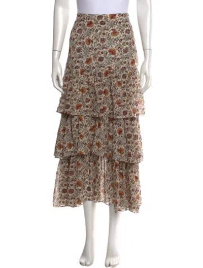 Pre-owned Veronica Beard Silk Long Skirt In Orange
