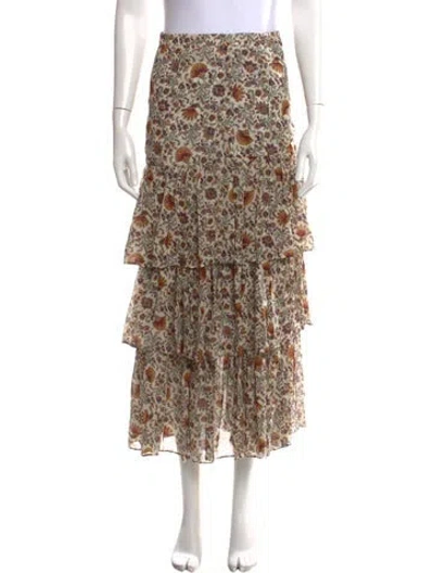 Pre-owned Veronica Beard Silk Long Skirt In Orange