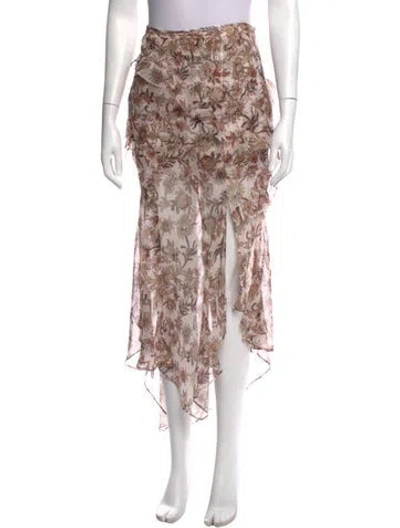 Pre-owned Veronica Beard Silk Long Skirt In Pink